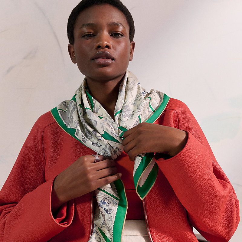 Le Philateliste du Faubourg scarf 90 - Green | Hermès Mainland China